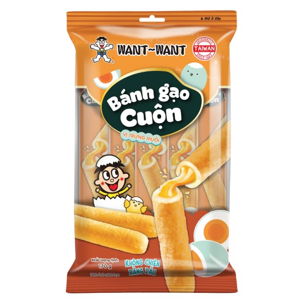Bánh Gạo Cuộn Want Want Vị Trứng Muối 170G