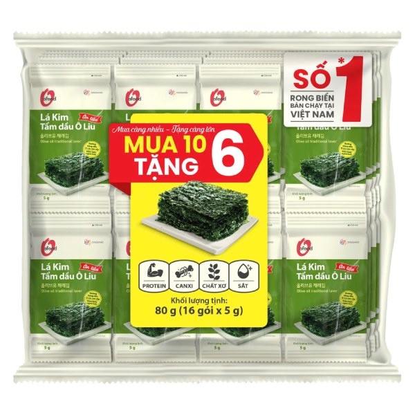 Lô 16 Rong Biển Lá Kim O'Food Tẩm Dầu Ôliu 5G