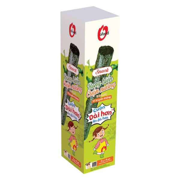 Snack Rong Biển O'Food Cuộn Nướng Vị Truyền Thống Hộp 12G