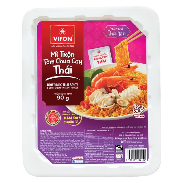 (Only Emartmall) Mì Trộn Vifon Tôm Chua Cay Thái Khay 90G