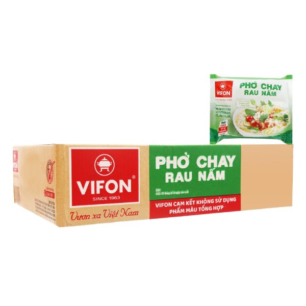 Phở Chay Vifon Rau Nấm Thùng 30 Gói 65G