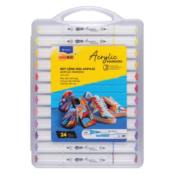 Hộp 24 Bút Lông Màu Acrylic 2 Đầu Colokit ACM-C002