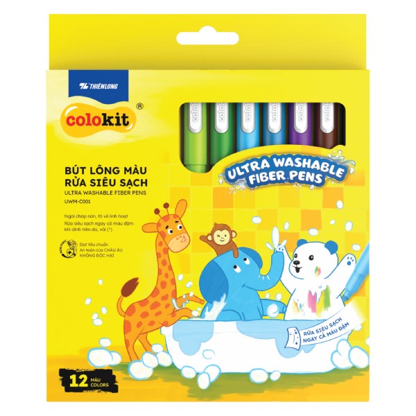 Hộp 12 Bút Lông Màu Siêu Sạch Colokit UWM-C001