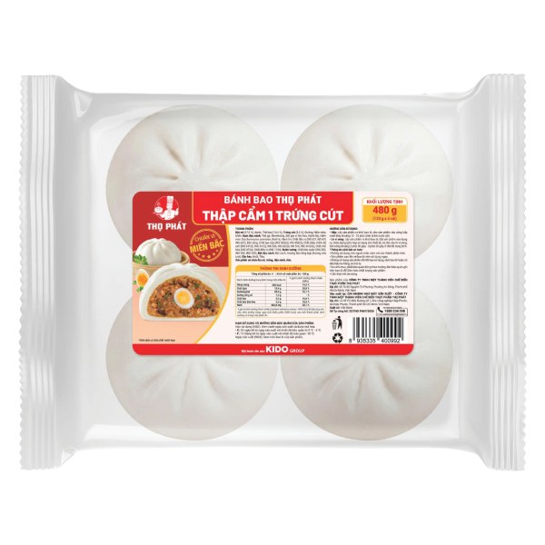 Bánh Bao Thọ Phát Thập Cẩm 1 Trứng Cút 480G