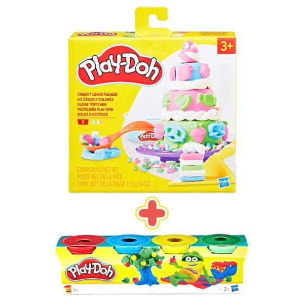 (Only Emartmall) Đồ Chơi Combo Bánh Sinh Nhật Mini Và Bột Nặn 4 Màu Mini