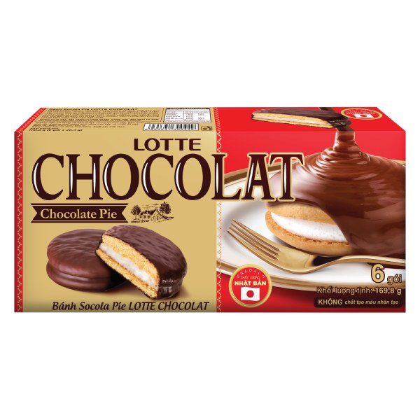 Bánh Lotte Chocolat Socola Pie Hộp 169.8G