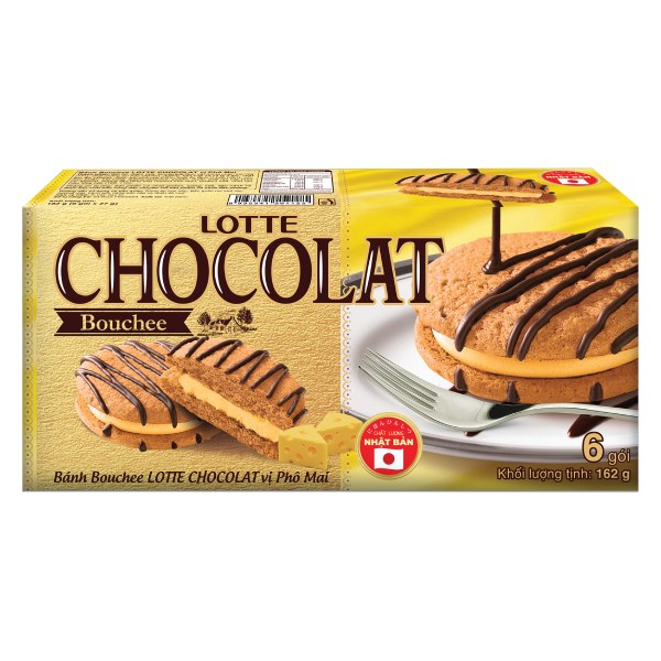 Bánh Lotte Chocolat Bouchee Phô Mai Hộp 162G