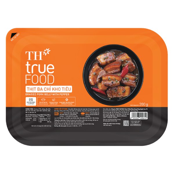 Thịt Ba Chỉ Kho Tiêu TH True Food Hộp 200G