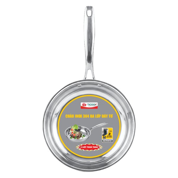 Chảo Inox 3 Lớp Đáy Từ Ticook 18Cm