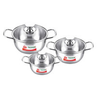 Bộ 3 Nồi Inox 3 Lớp Đáy Từ Ticook