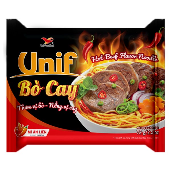 Mì Unif Bò Cay Gói 72G