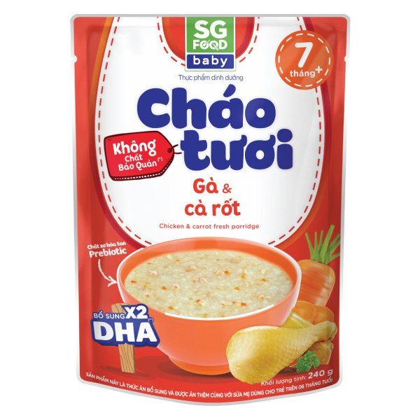 Cháo Tươi SG Food Baby Gà Cà Rốt 240G