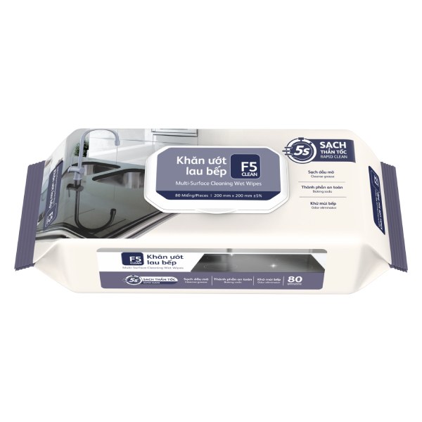 Khăn Ướt Lau Bếp F5 Clean 80 Tờ