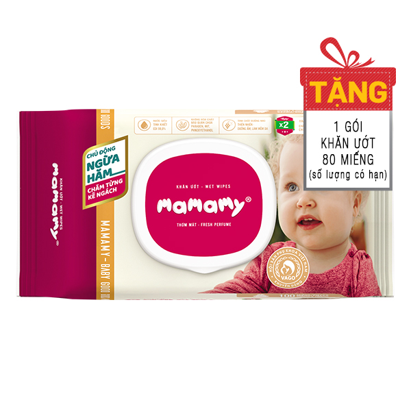 Khăn Ướt Mamamy 100 Tờ Có Nắp Có Mùi