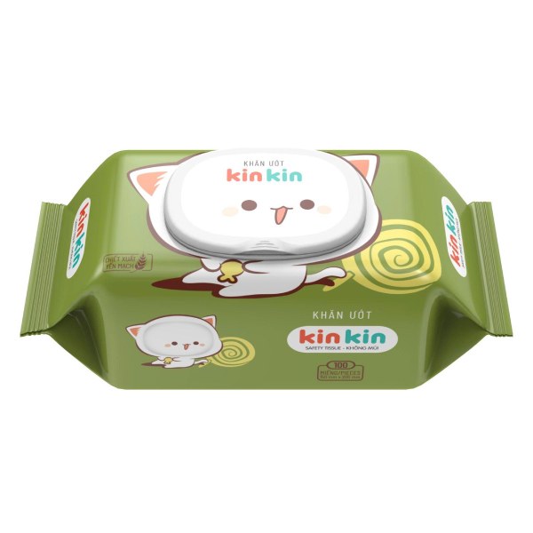 Khăn Ướt Kin Kin Mèo Không Mùi Gói 100 Tờ