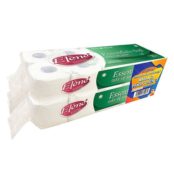 (Only Emartmall) Lô 10+10 Cuộn Giấy Vệ Sinh Elene Essential Xanh 3 Lớp