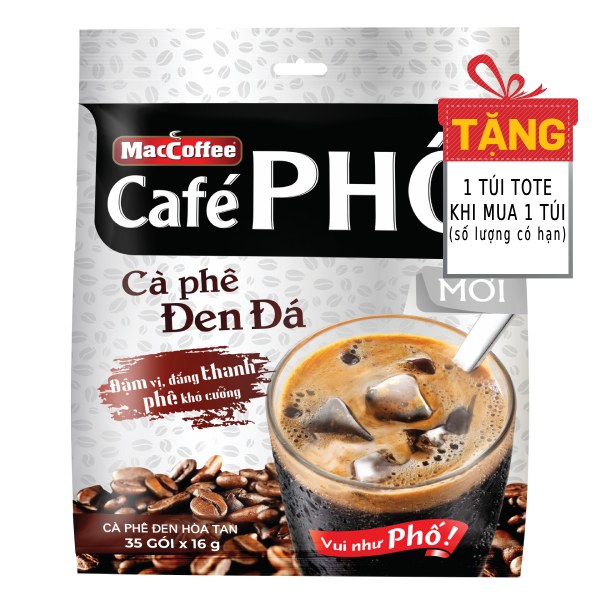 Cà Phê MacCoffee Café Phố Đen Đá Túi 35 Gói*16G