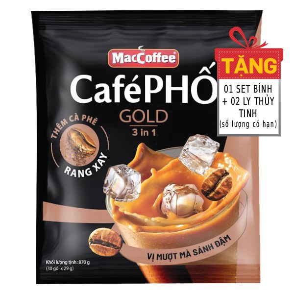 Cà Phê Phố Gold 3in1 Túi 30 Gói*29G