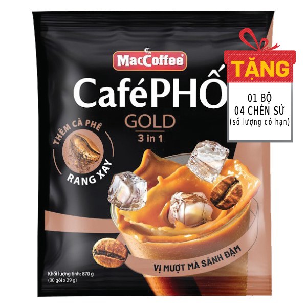 Cà Phê Phố Gold 3in1 Túi 30 Gói*29G