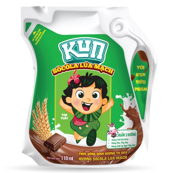 Sữa Tiệt Trùng Lif Kun Socola Lúa Mạch Túi 110Ml