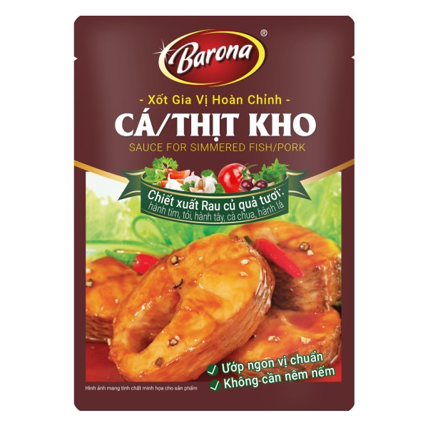 Xốt Gia Vị Hoàn Chỉnh Barona Cá Thịt Kho 80G