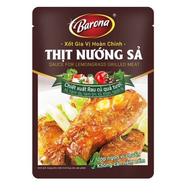 Xốt Gia Vị Hoàn Chỉnh Barona Thịt Nướng Sả 80G
