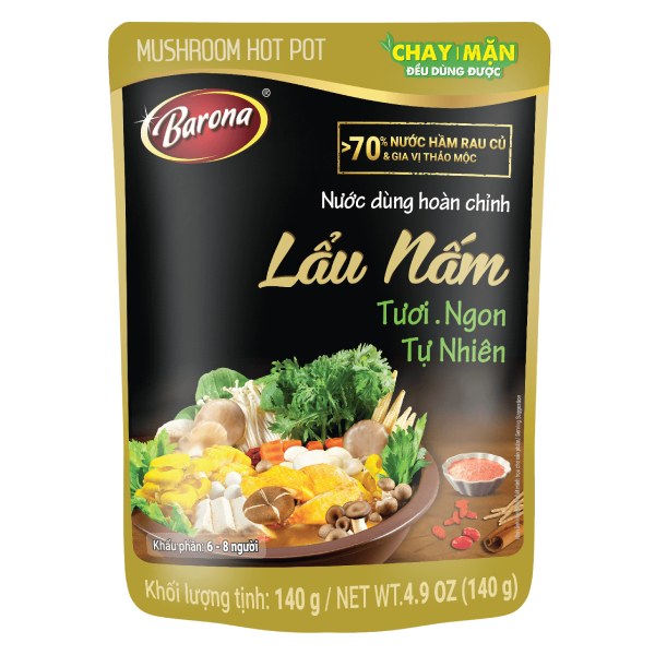 Nước Dùng Hoàn Chỉnh Barona Lẩu Nấm 140G