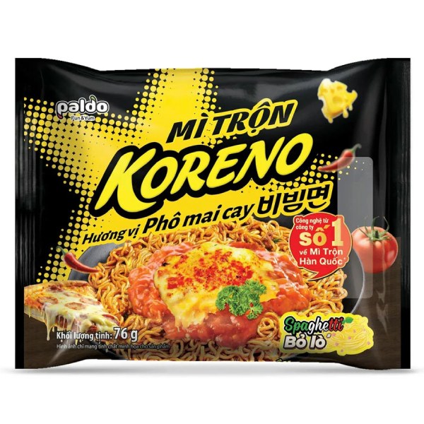 Mì Trộn Koreno Phô Mai Cay Spaghetti Gói 76G