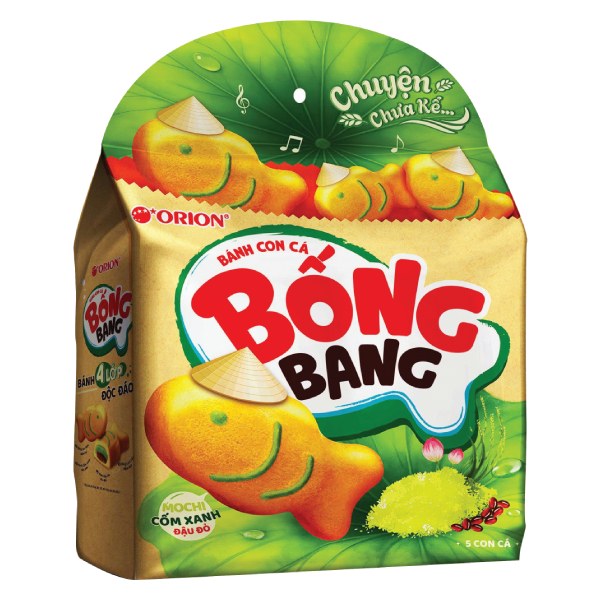 Bánh Orion Con Cá Bống Bang Mochi Cốm Xanh Đậu Đỏ Gói 145G