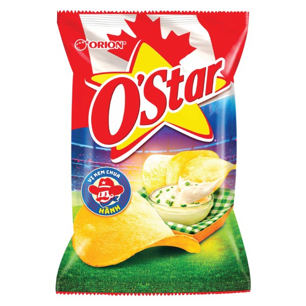 Snack O'Star Vị Kem Chua Hành Gói 75G