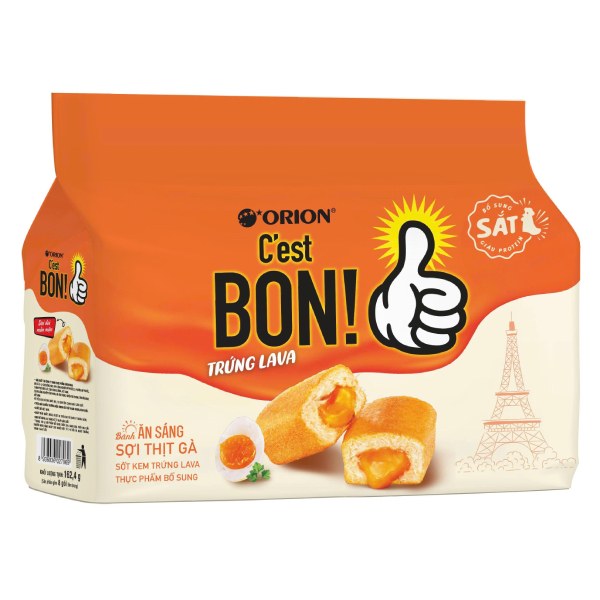 Bánh Ăn Sáng C'est Bon Kem Trứng Lava Gói 162.4G