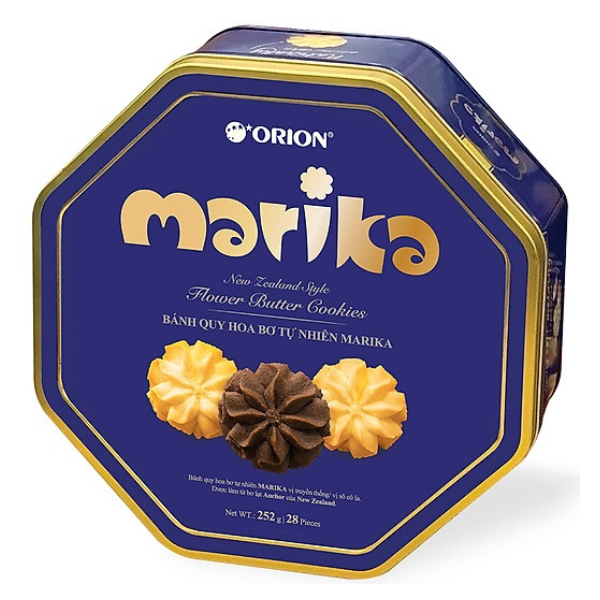 Bánh Quy Bơ Marika Hộp Thiếc 252G (Không Kèm Hộp Giấy)