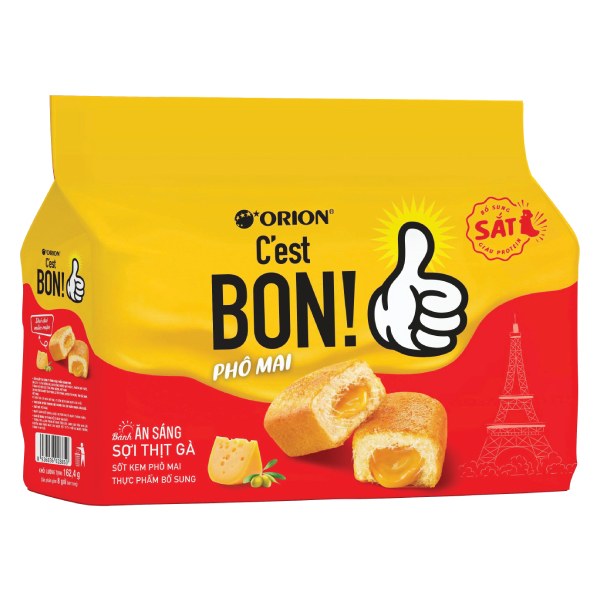 Bánh Ăn Sáng C'est Bon Sốt Kem Phô Mai Sợi Thịt Gà 162.4G