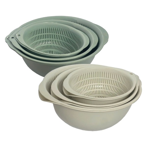 Combo 3 Bộ Thau Rổ Tự Lập Tròn 20Cm-24Cm-28Cm