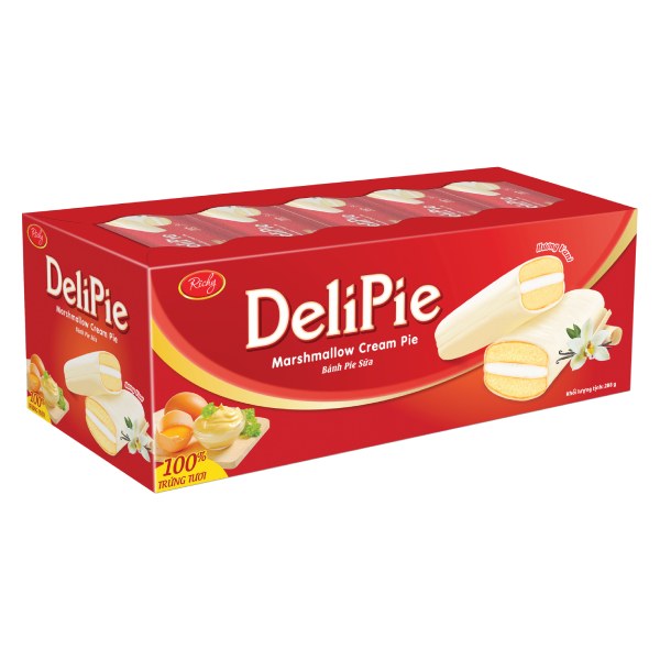 Bánh Bông Lan Sữa Delipie Marshmallow Hương Vani Hộp 288G