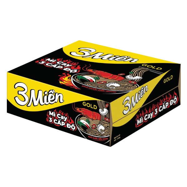 Mì 3 Miền Gold Cay 3 Cấp Độ Thùng 30 Gói 75G