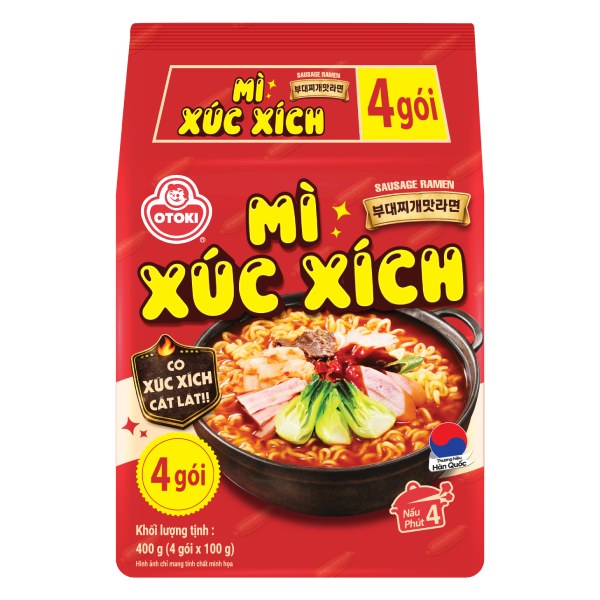 Lốc 4 Mì Xúc Xích Otoki Gói 100G
