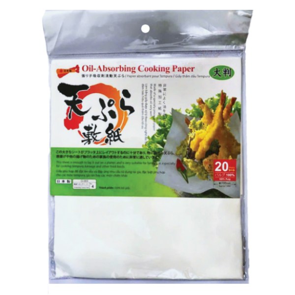 Giấy Thấm Dầu Tempura 20 Tờ 19.5*22Cm