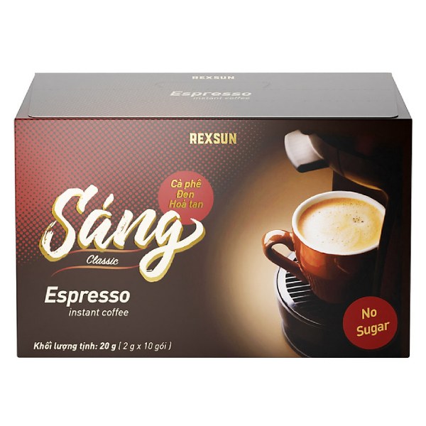 Cà Phê Sáng Hòa Tan Đen Espresso 10 Gói*2G