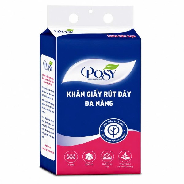 Khăn Giấy Posy Đa Năng Rút Đáy 1280 Tờ