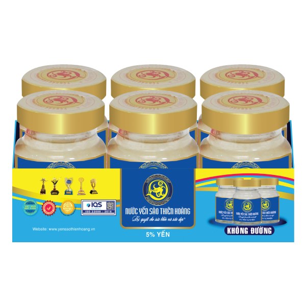 Lốc 6 Lọ Nước Yến Thiên Hoàng Không Đường 70Ml