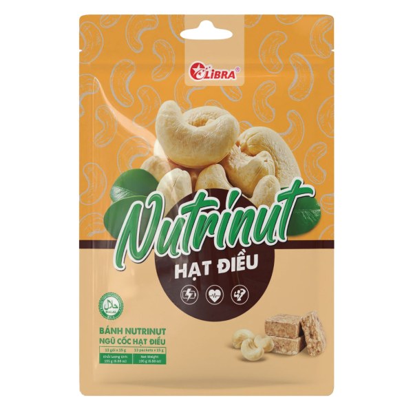 Bánh Libra Nutrinut Ngũ Cốc Hạt Điều Gói 195G