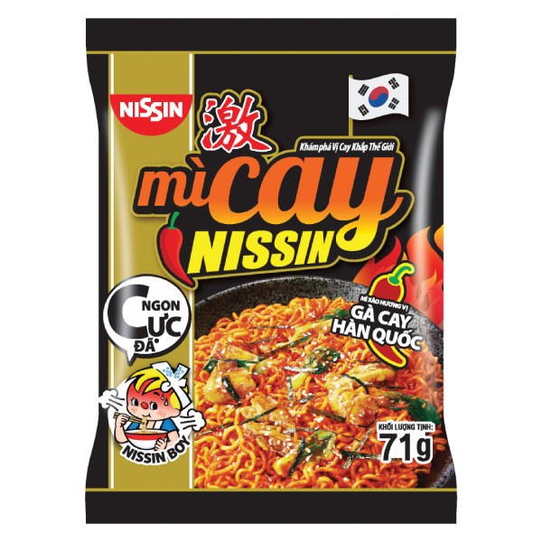 Mì Xào Nissin Gà Cay Hàn Quốc Gói 71G