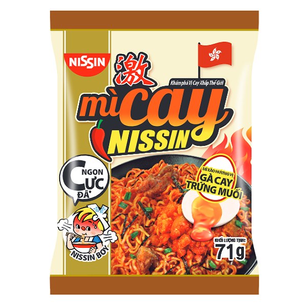 Mì Xào Nissin Gà Cay Trứng Muối Gói 71G