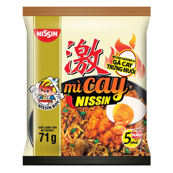 Mì Xào Nissin Gà Cay Trứng Muối Gói 71G