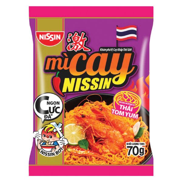 Mì Xào Nissin Tomyum Cay Gói 70G