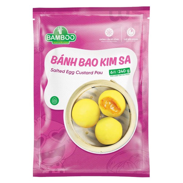 Bánh Bao Kim Sa Bamboo Gói 6 Cái*40G