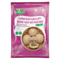 (Siêu Sale 10.10) Bánh Bao Gạo Lức Bamboo Nhân Thịt Bò Phô Mai Gói 240G