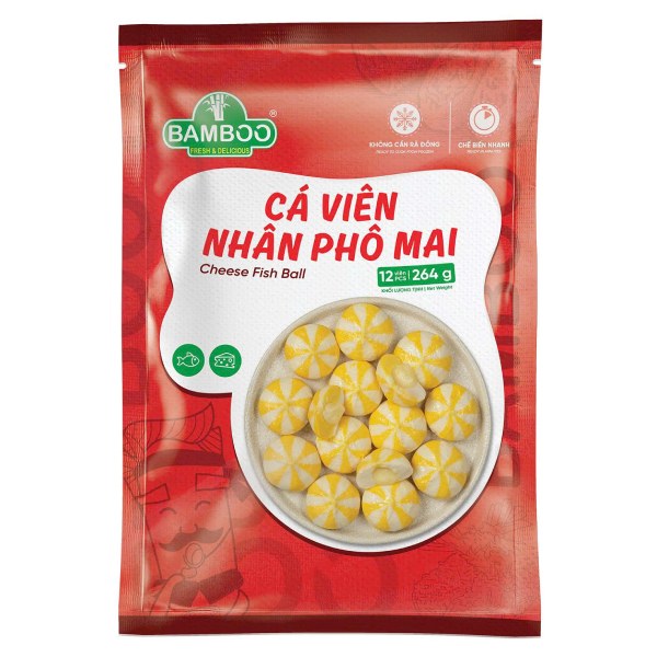 Cá Viên Nhân Phô Mai Bamboo Gói 264G