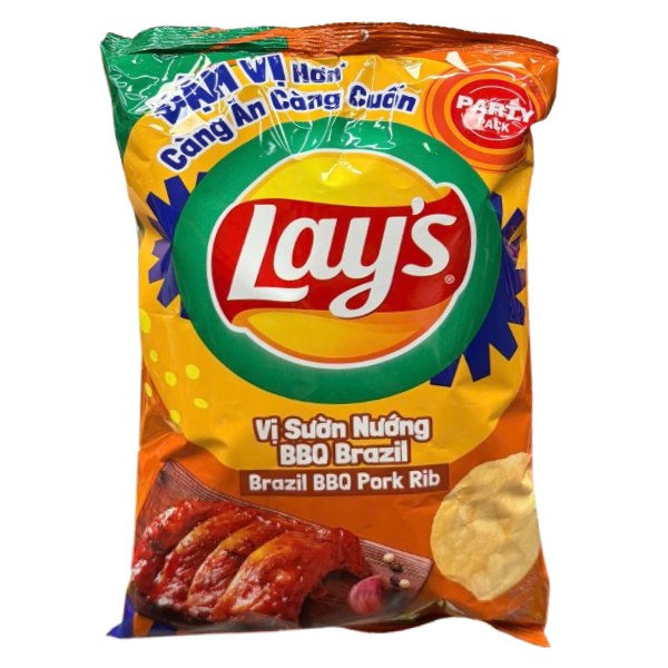 Snack Khoai Tây Lay's Vị Sườn Nướng BBQ Gói 90G